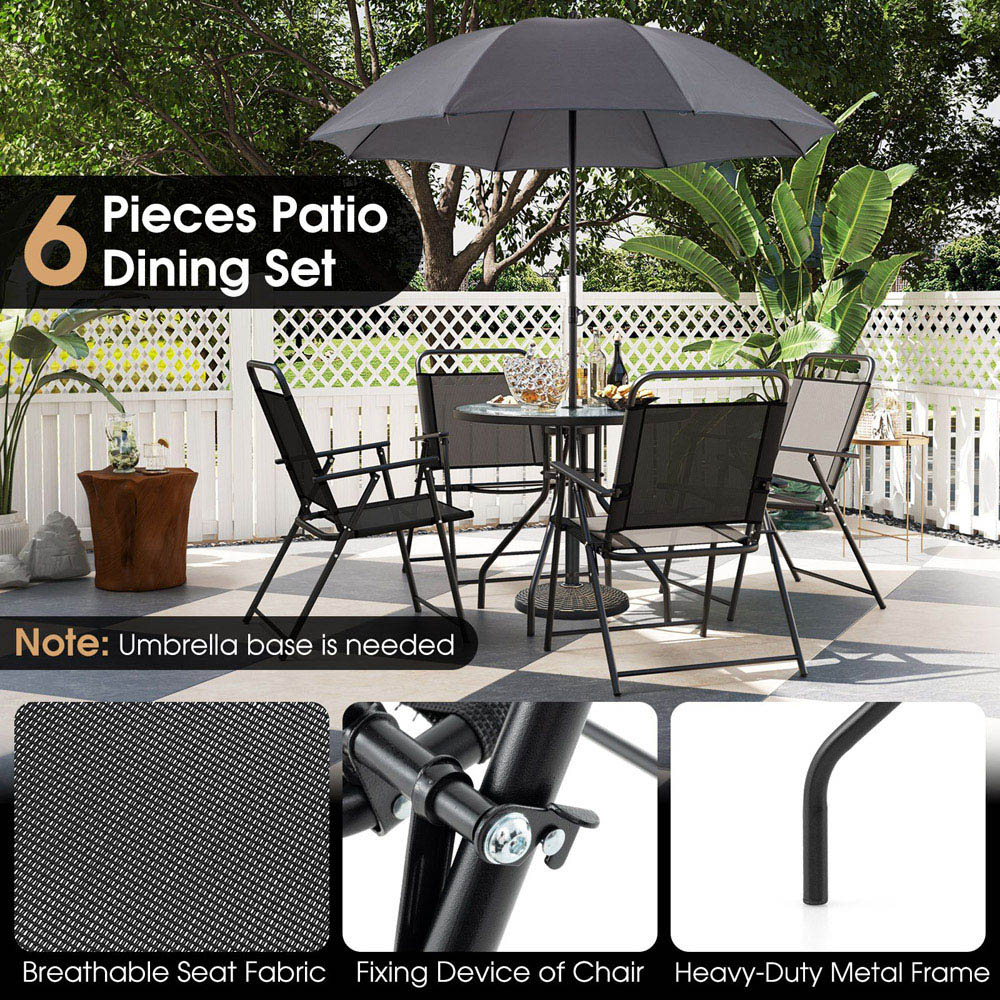 Costway 4 Seater Grey Dining Table Set Image 8
