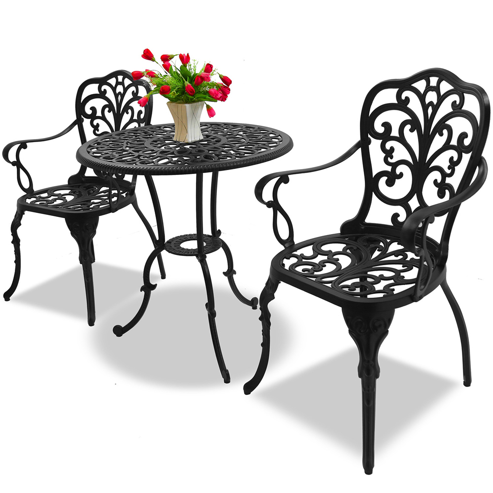 Centurion Supports Bangui 2 Seater Bistro Set Black Image 3