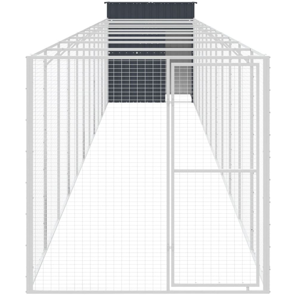 vidaXL Anthracite Steel Kennel with Run 165 x 1271 x 181cm Image 2