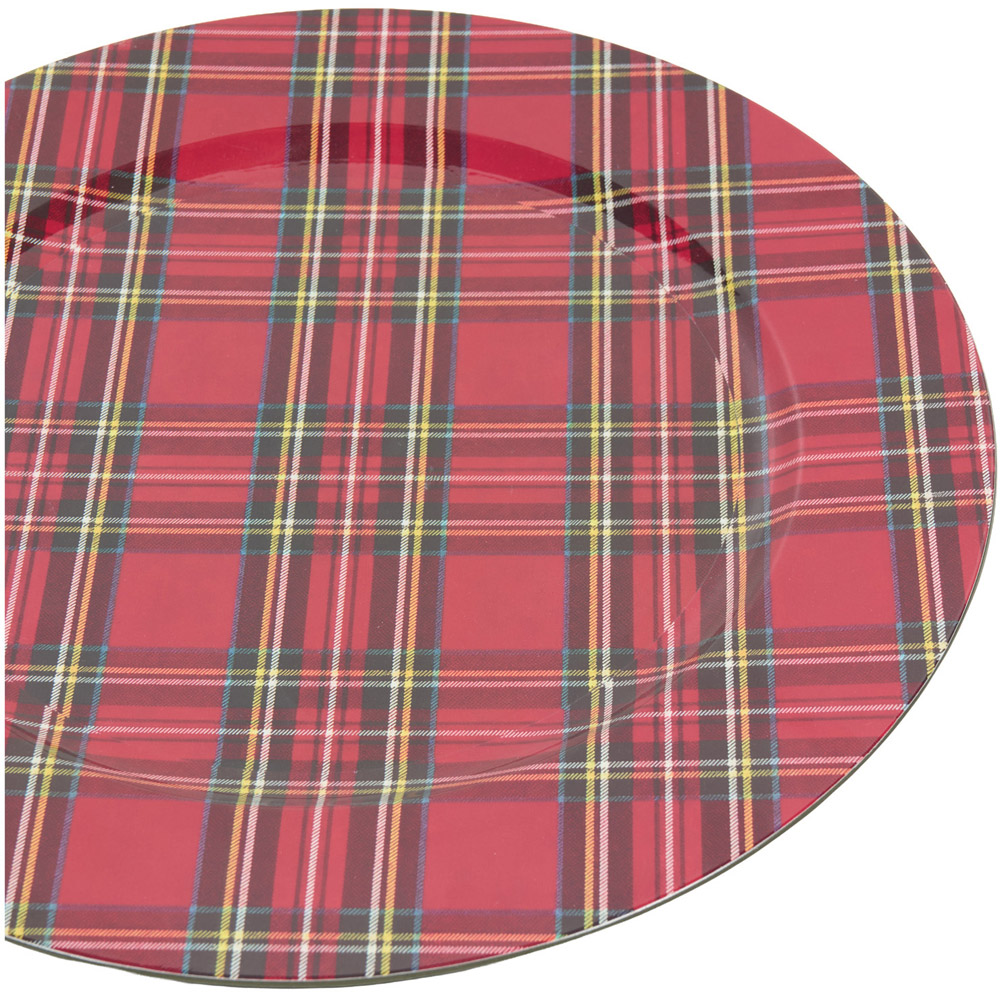 Tartan Patterned Charger Plate Red Image 3