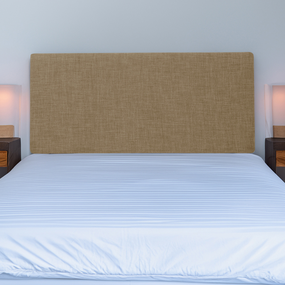 Bedmaster Valencia Super King Size Cream Linen Plain Headboard Image 1