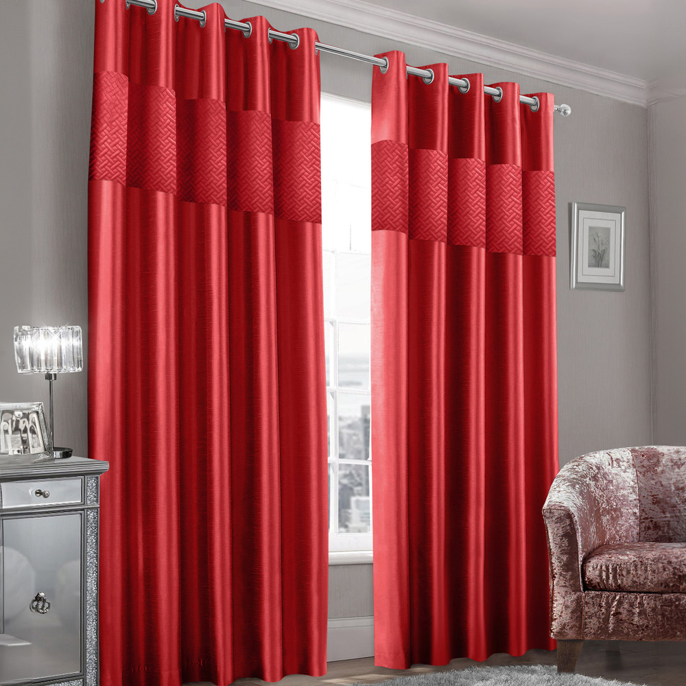 Intimates Hartley Red Ringtop Curtains 168 x 183cm Image 3