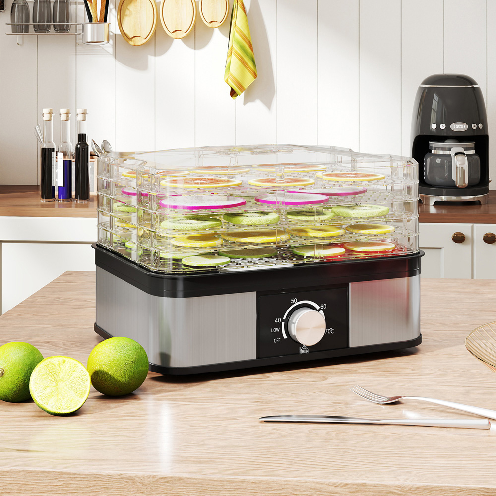 HOMCOM 800-142V71BK 5 Tier Black Food Dehydrator 245W Image 2