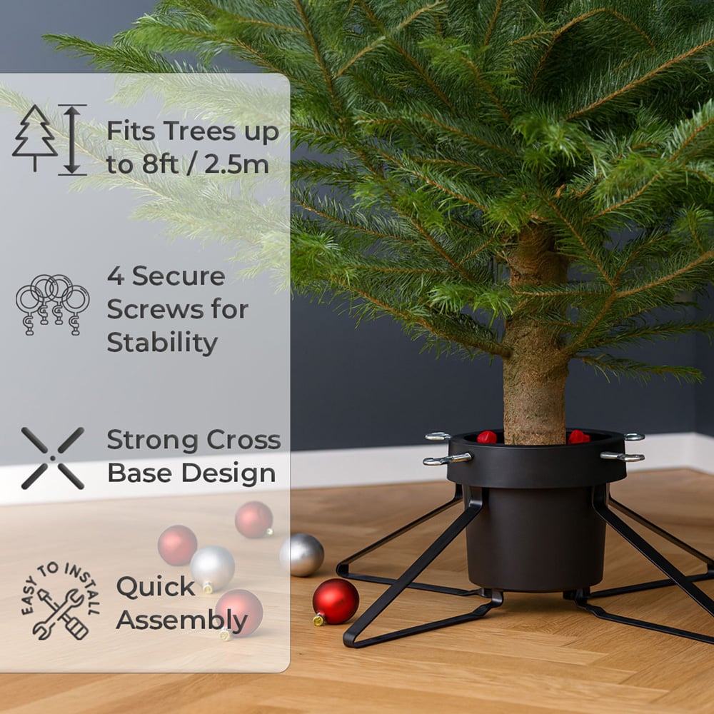 Neo Black Real Christmas Tree Stand with Metal Base Image 6