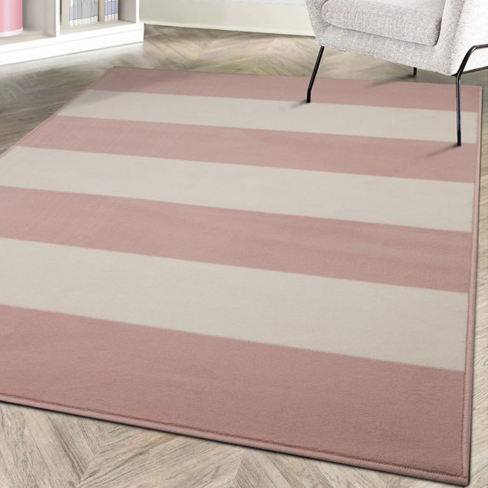 Homemaker Maestro Pink Bold Line Rug 160 x 230cm Image 1