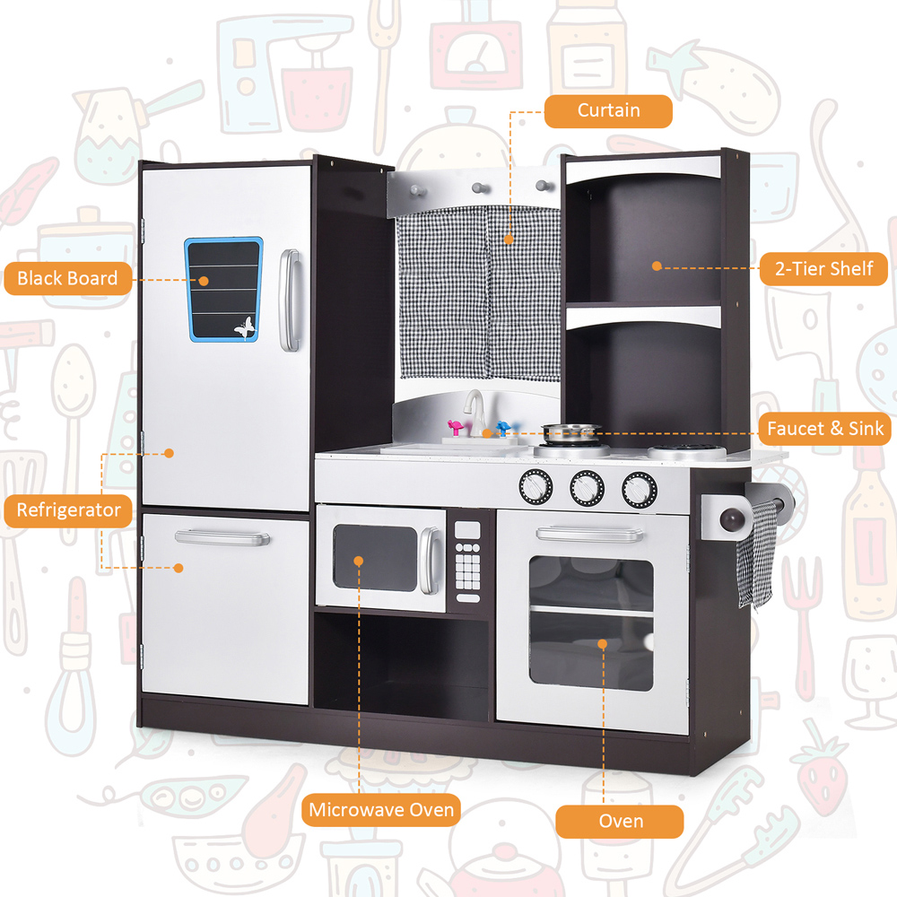 Costway Kids Wooden Kitchen Play Set Image 6