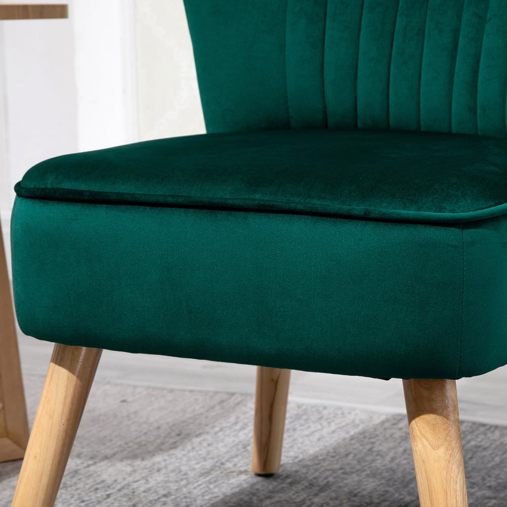 Portland Green Velvet Accent Chair Image 3