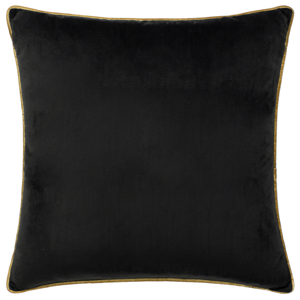 Paoletti Meridian Black Gold Velvet Cushion Image 1