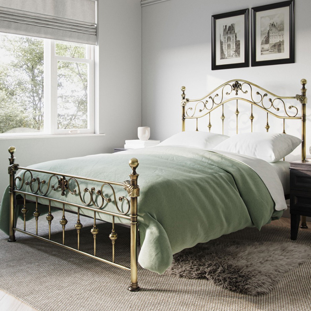 Flair Edith King Size Brass Metal Bed Frame Image 1