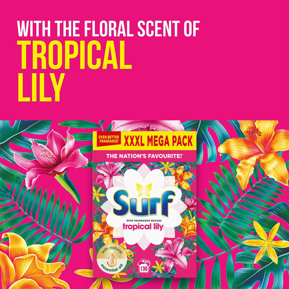 Surf Laundry Powder with Comfort Tropical Lily Fabric Conditioner Image 7