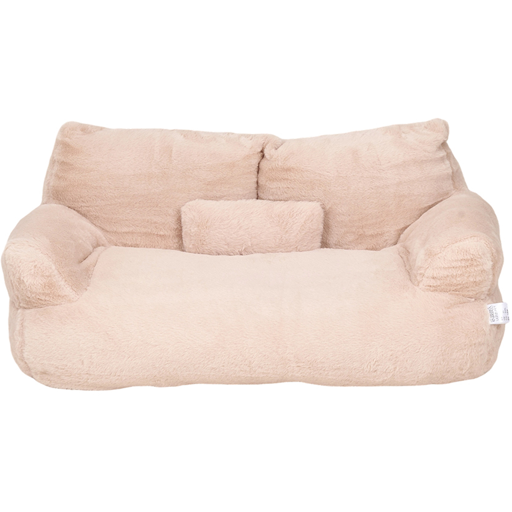 H&O Direct Large Light Brown Washable Cat Lounger Sofa Bed Image 1