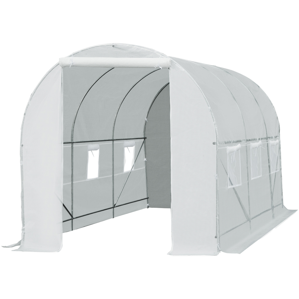 Outsunny White 14.7 x 6.5ft Walk In Polytunnel Greenhouse Image 3