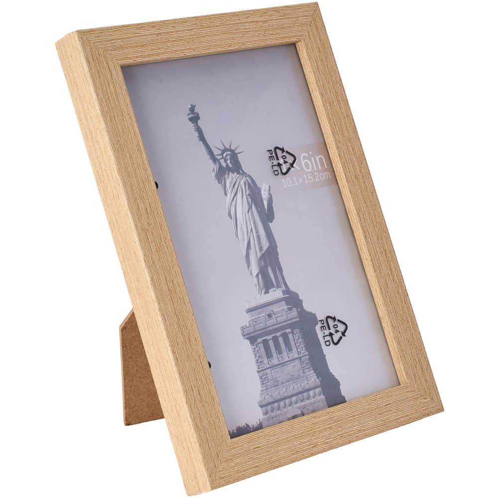 Living and Home Natural Wood Grain Photo Frame 4 x 6 inch 5 Pack Image 3
