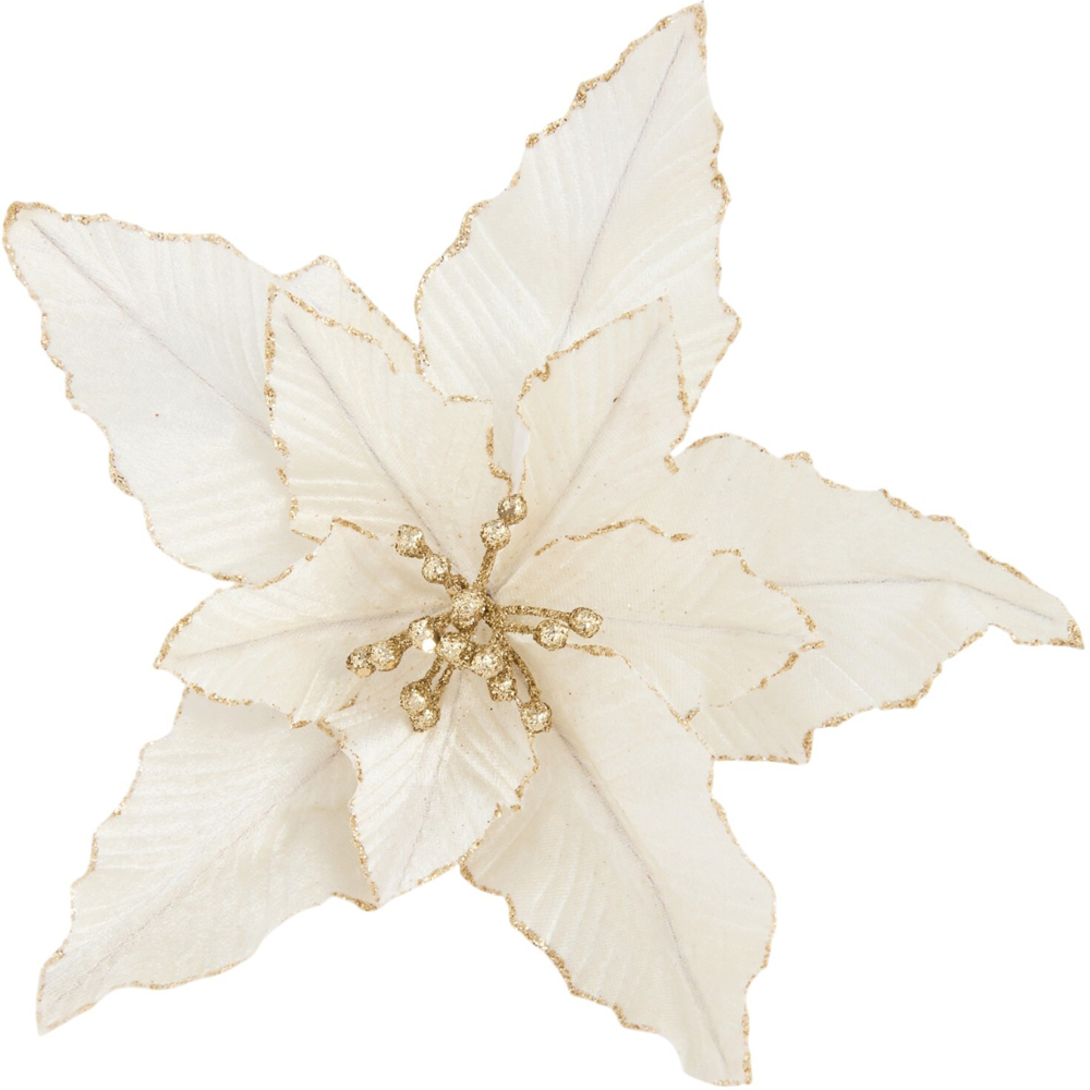 Glitter Poinsettia White Image 2