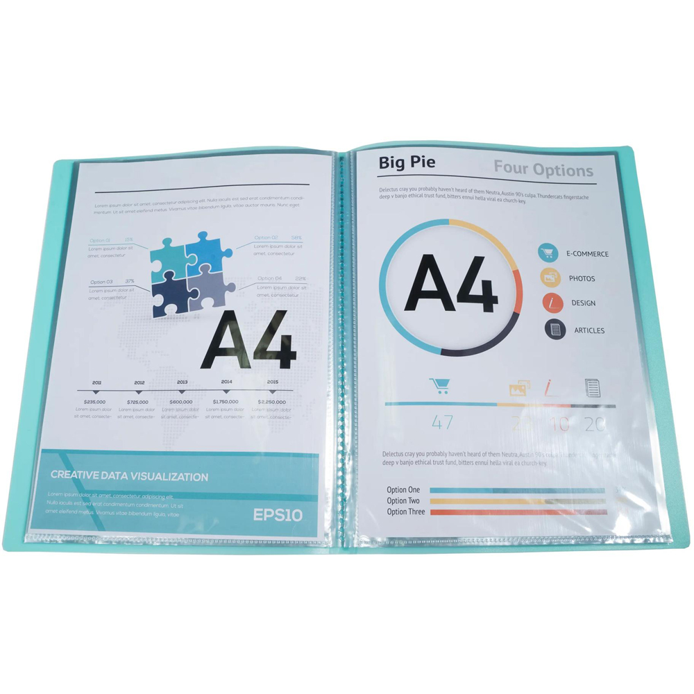 Exacompta A4 Multicolour Semi Rigid Display Book 60 Views 10 Pack Image 6