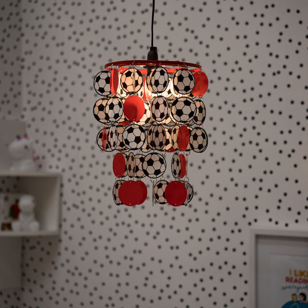 ValueLights Football Red and White Droplet Ceiling Pendant Lamp Shade Image 6