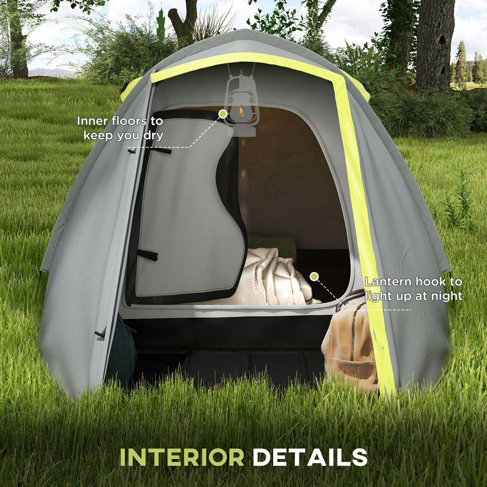 Outsunny 2-3 Person Waterproof Camping Tent Yellow Image 5