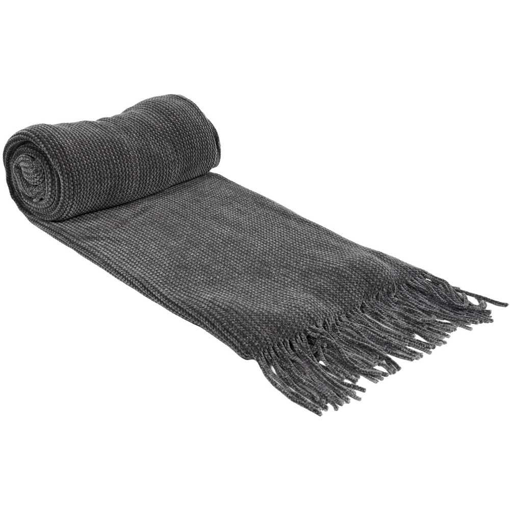Hadleigh Chenille Throw Charcoal Image 1