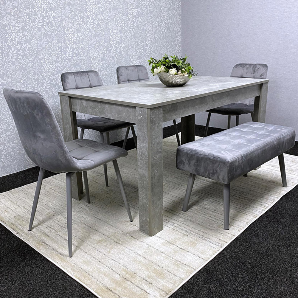 Kosy Koala 6 Seater Stone Dining Set Grey Image 1