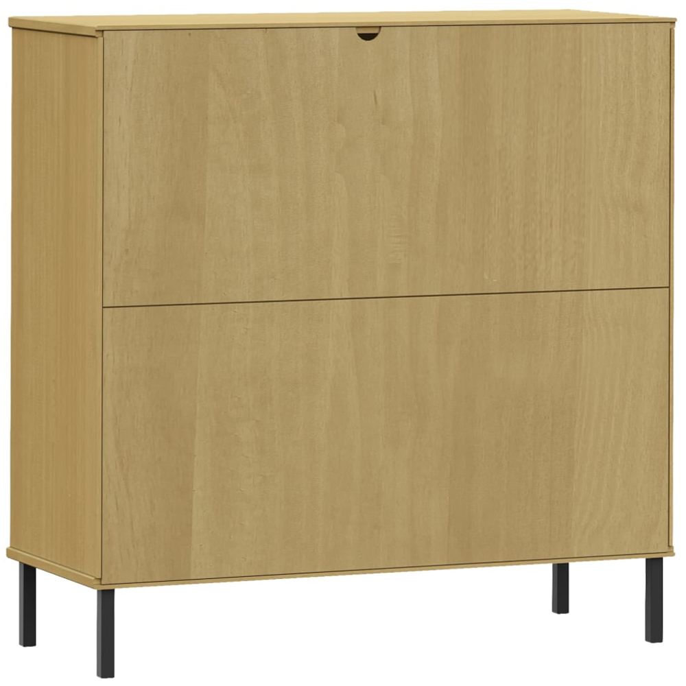vidaXL 2 Door 2 Shelf Brown Pine Wood Bookcase Image 7