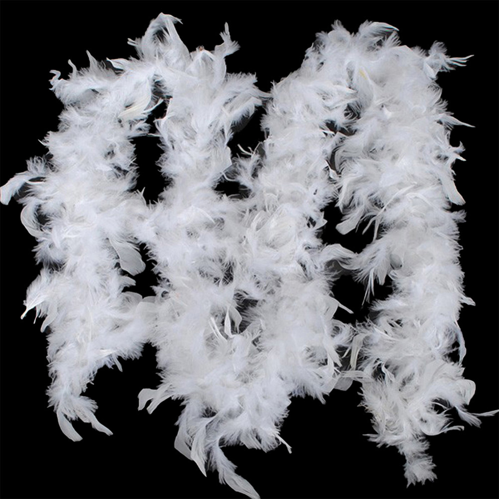 Living and Home White Feather Boa Christmas Garland 200cm Image 2