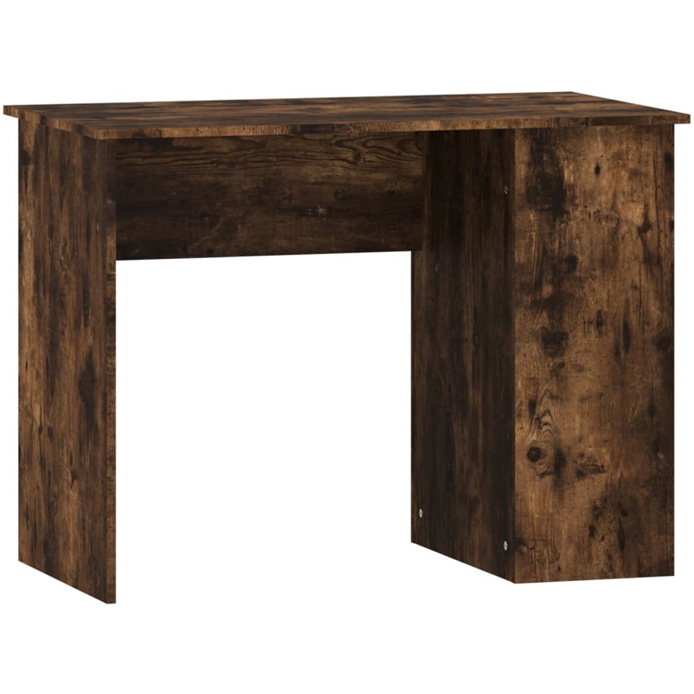vidaXL 2 Shelf Study Desk Smoked Oak Image 2
