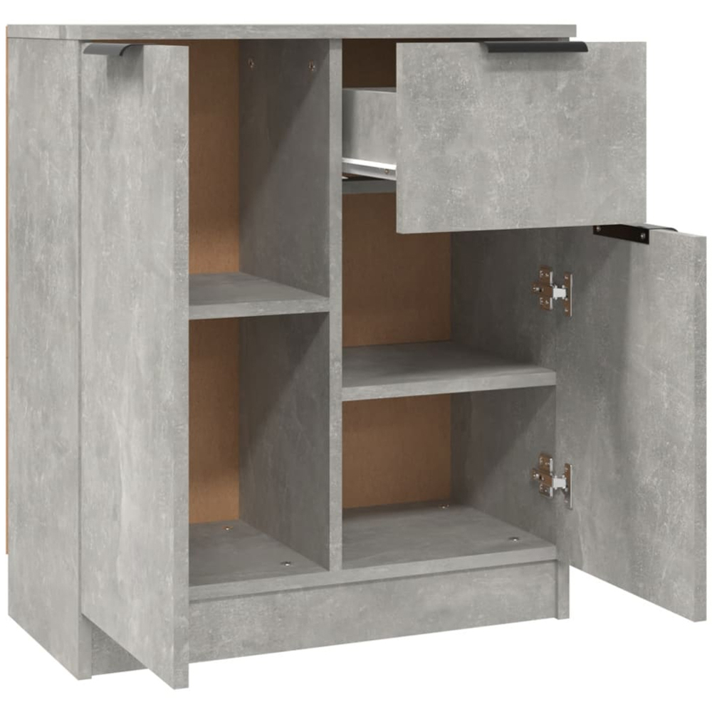 vidaXL 2 Door Single Drawer Concrete Grey Wooden Sideboard Image 6