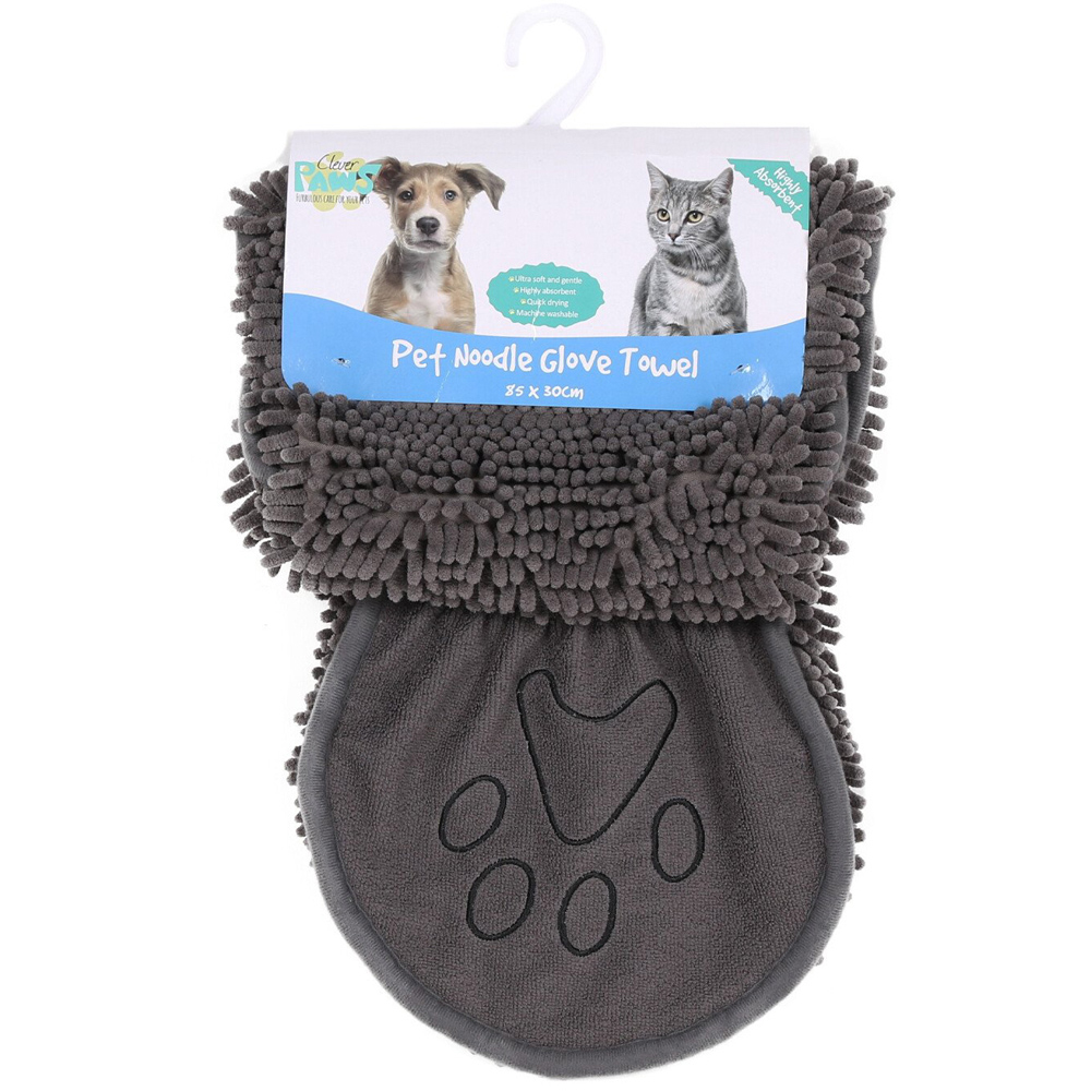 Single Clever Paws Noodle Glove Dog Towel in Assorted styles Image 3