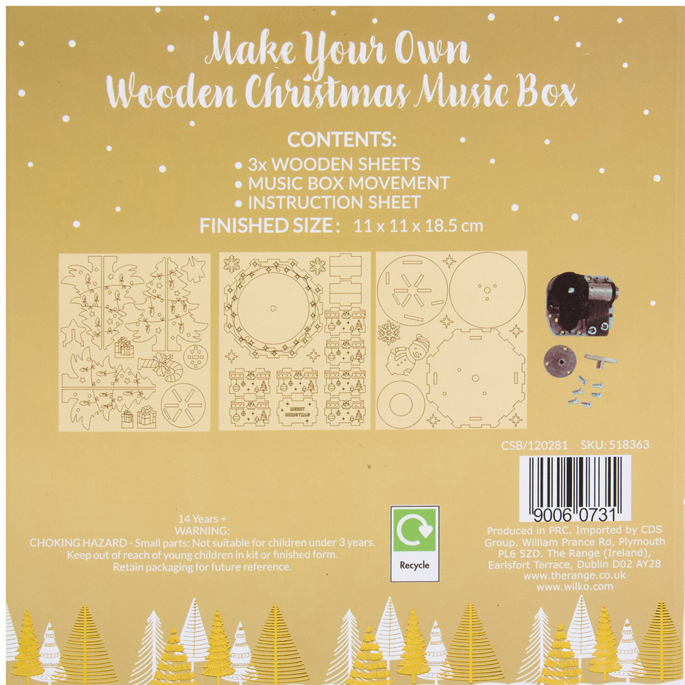 Make Your Own Wooden Christmas Music Box Kit Image 7