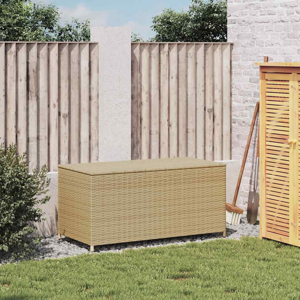 Walplus 190L Mix Beige Poly Rattan Garden Storage Box Image 7