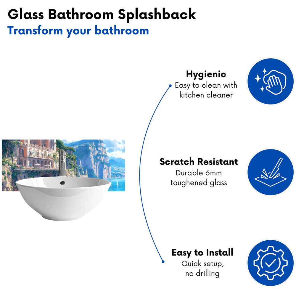 Warren Reed Designer Sorrento by the Sea Bathroom Splashback 25 x 60cm Image 4