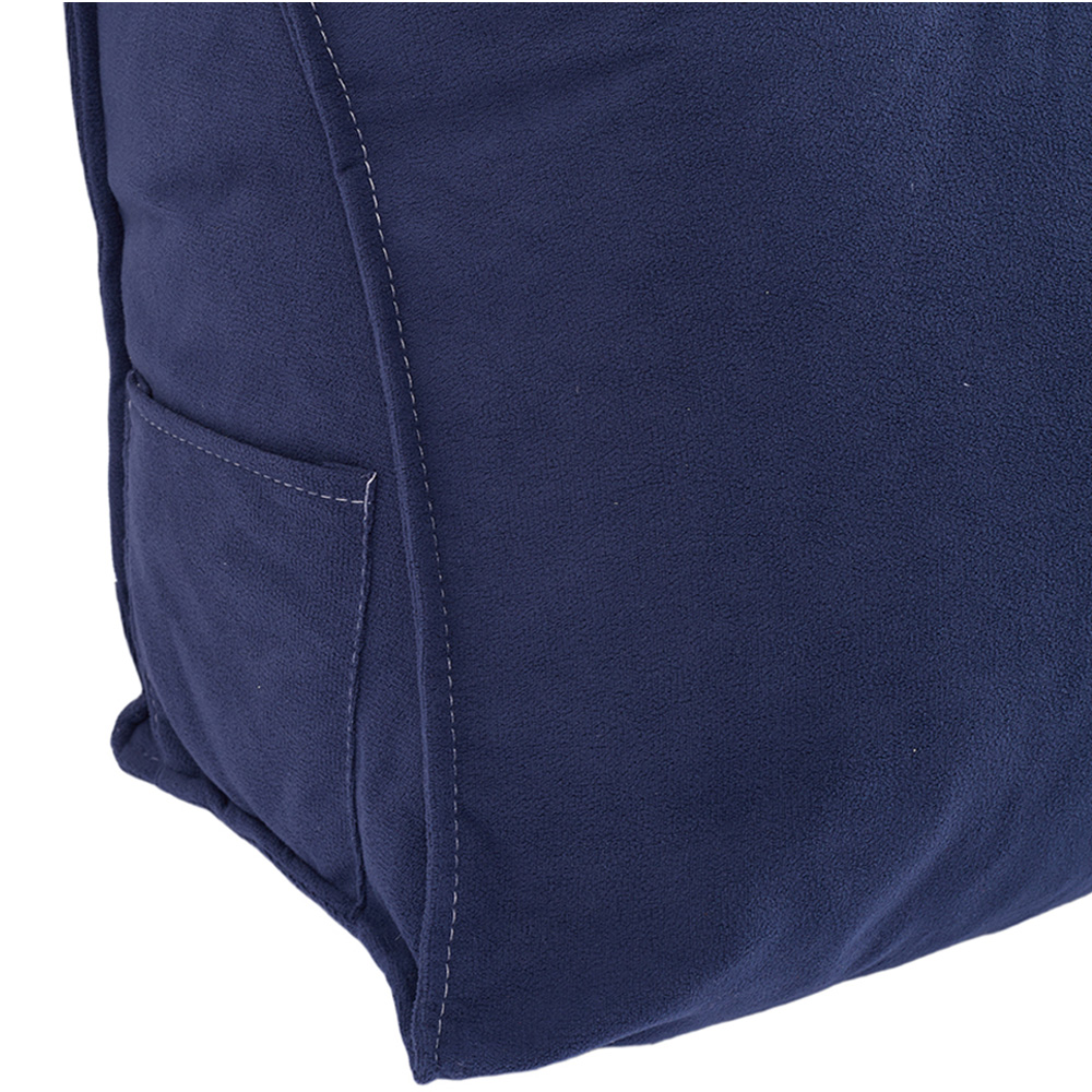 Living and Home Dark Blue Chenille Wedge Headboard Pillow with Side Pocket 180 x 50cm Image 6
