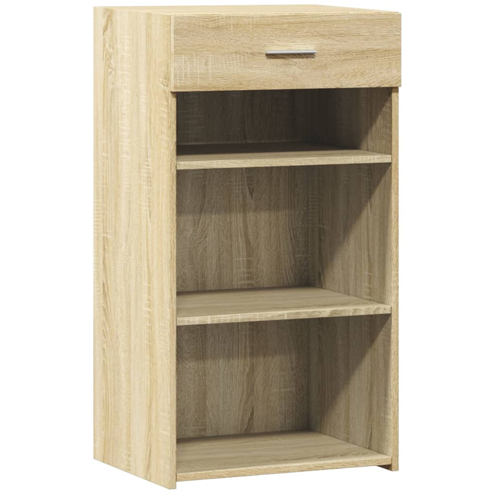 vidaXL Single Drawer 3 Shelf Sonoma Oak Sideboard Image 2