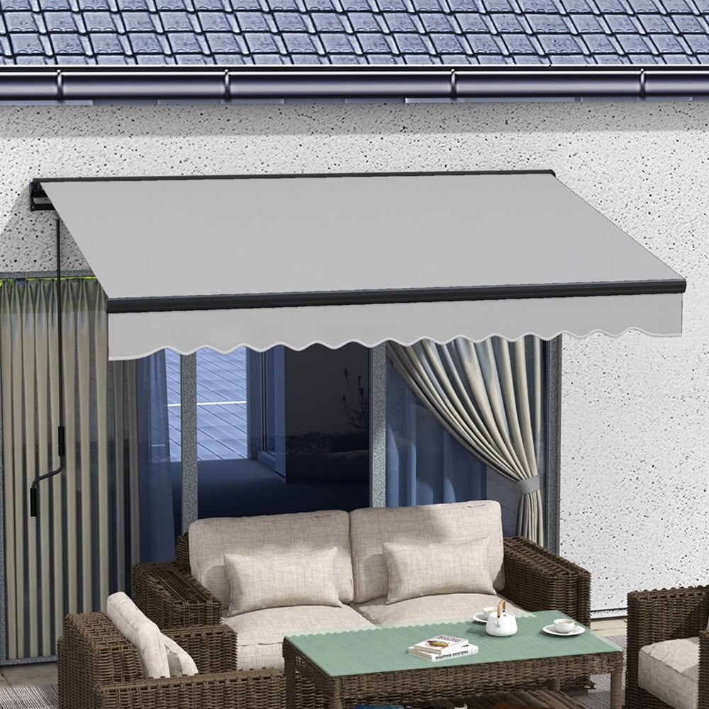 Outsunny Light Grey Electric Retractable Awning with Remote 3 x 2m Image 1