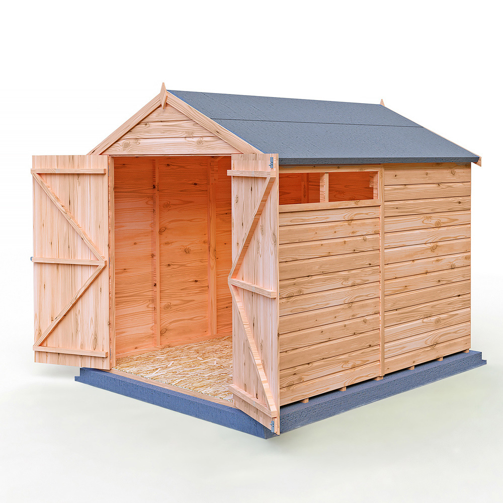 Shire GB Langley 8 x 6ft Shiplap Double Door Garden Shed Image 3