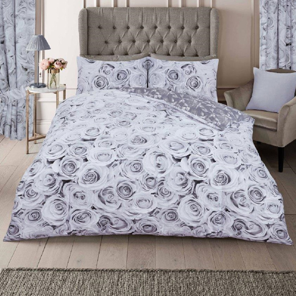 Smart Living Single Bellerose Grey Duvet Cover Set Image 1
