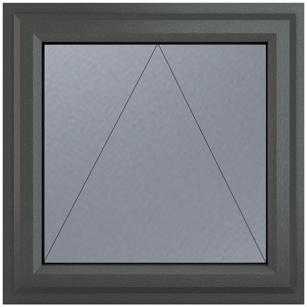 Crystal uPVC Triple Glazed Window Top Hung Opener Grey White Obscure Glass 610x610mm Image 2