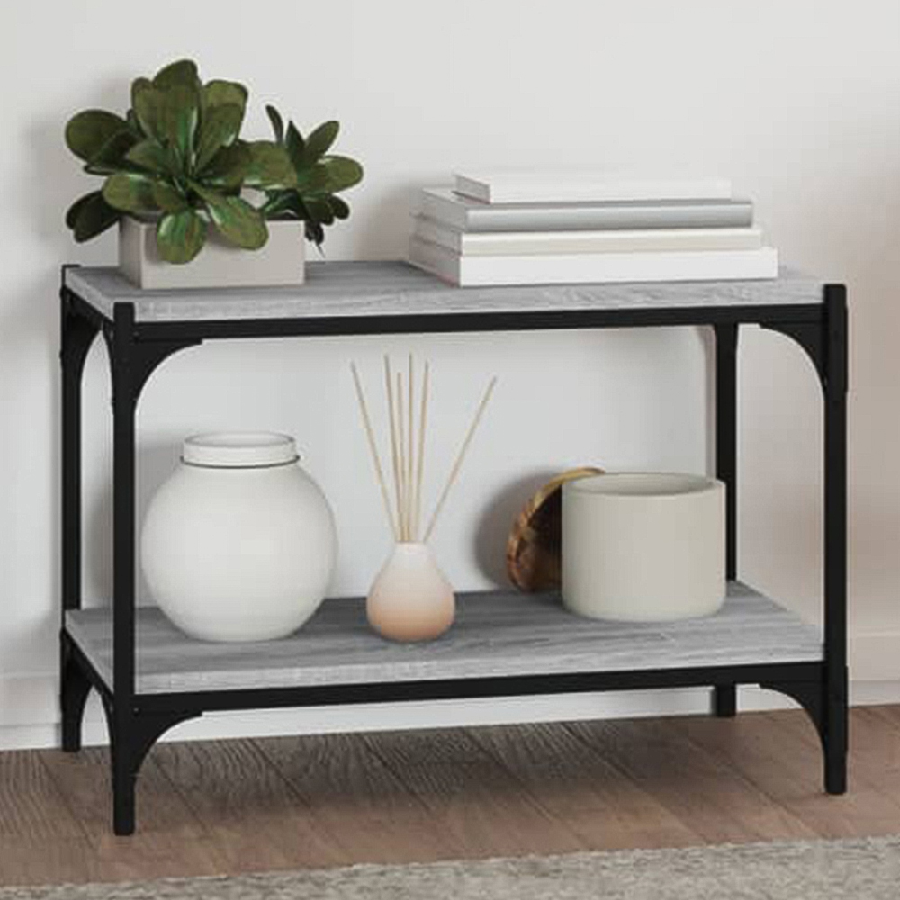 vidaXL Single Shelf Grey Sonoma TV Stand Image