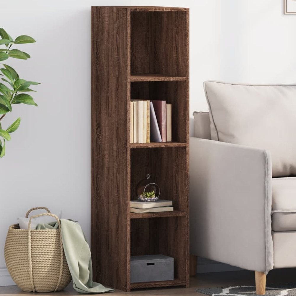 vidaXL 4 Shelf Brown Oak Highboard Image 1