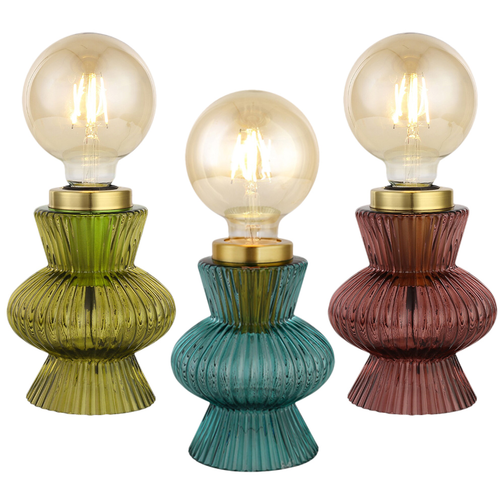 Single Athena Glass Base Contemporary Table Lamp in Assorted styles Image 1