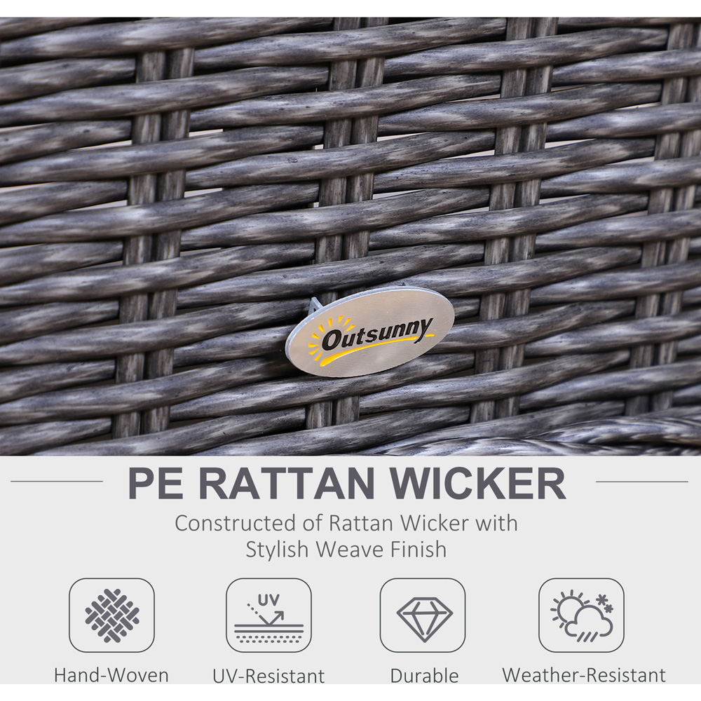 Outsunny 4 Seater Grey Rattan Sofa Lounge Set Image 5