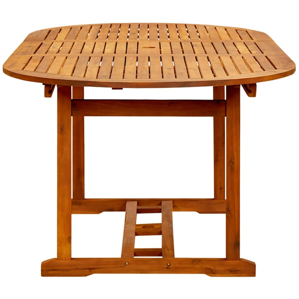 vidaXL 8 Seater Solid Acacia Wood Foldable Oval Garden Dining Table Brown Image 5
