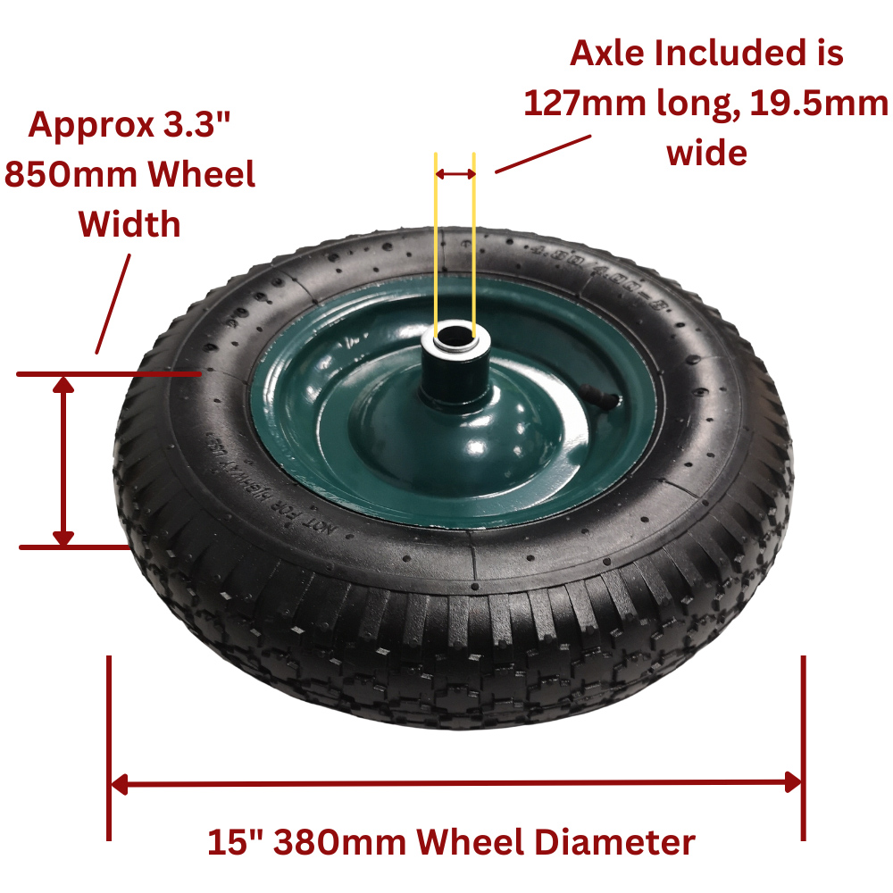 Samuel Alexander Green Pneumatic Wheelbarrow Wheel and Axel 15 x 3.4 inches Image 5