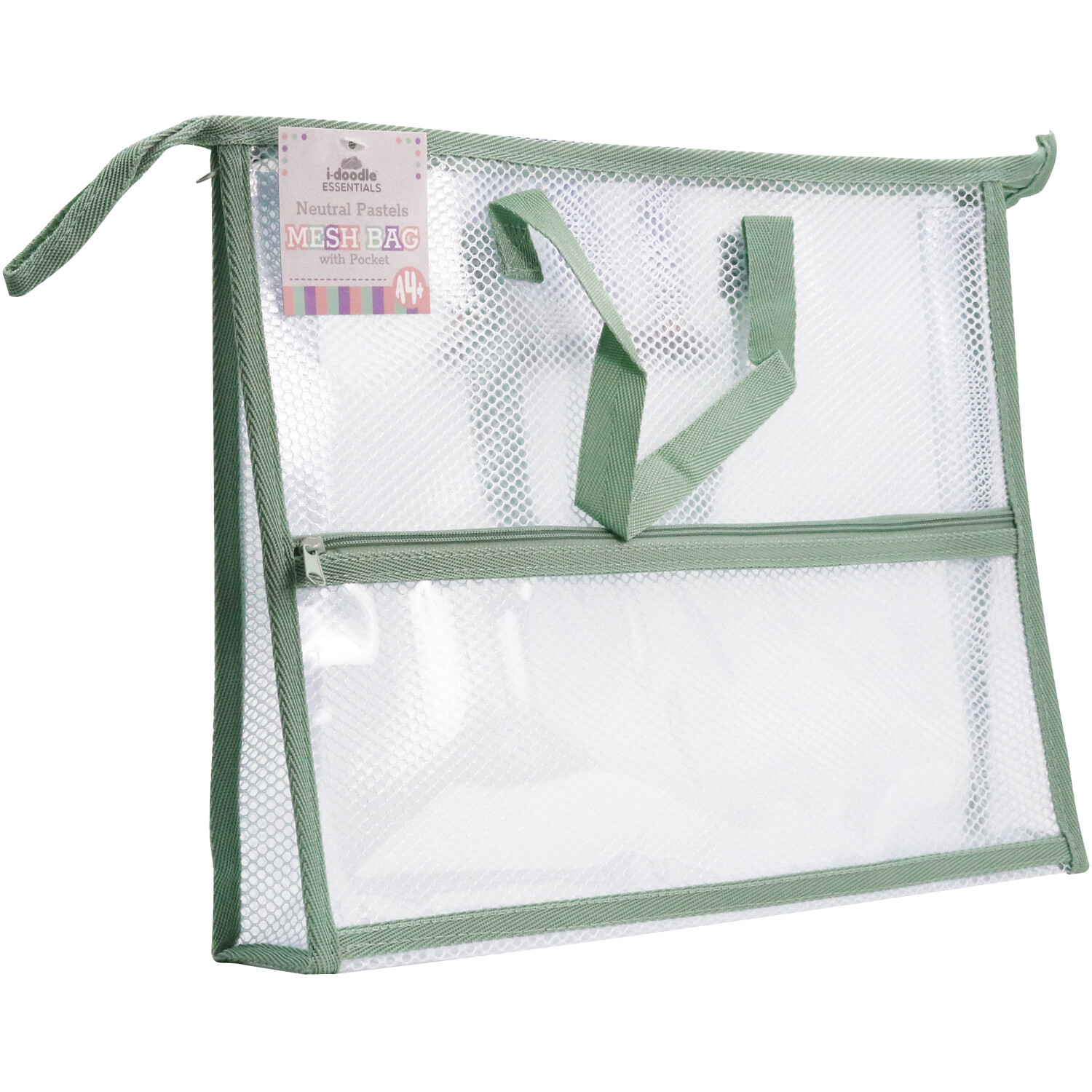 A4 Neutral Pastels Mesh Bag with Pocket Image 2