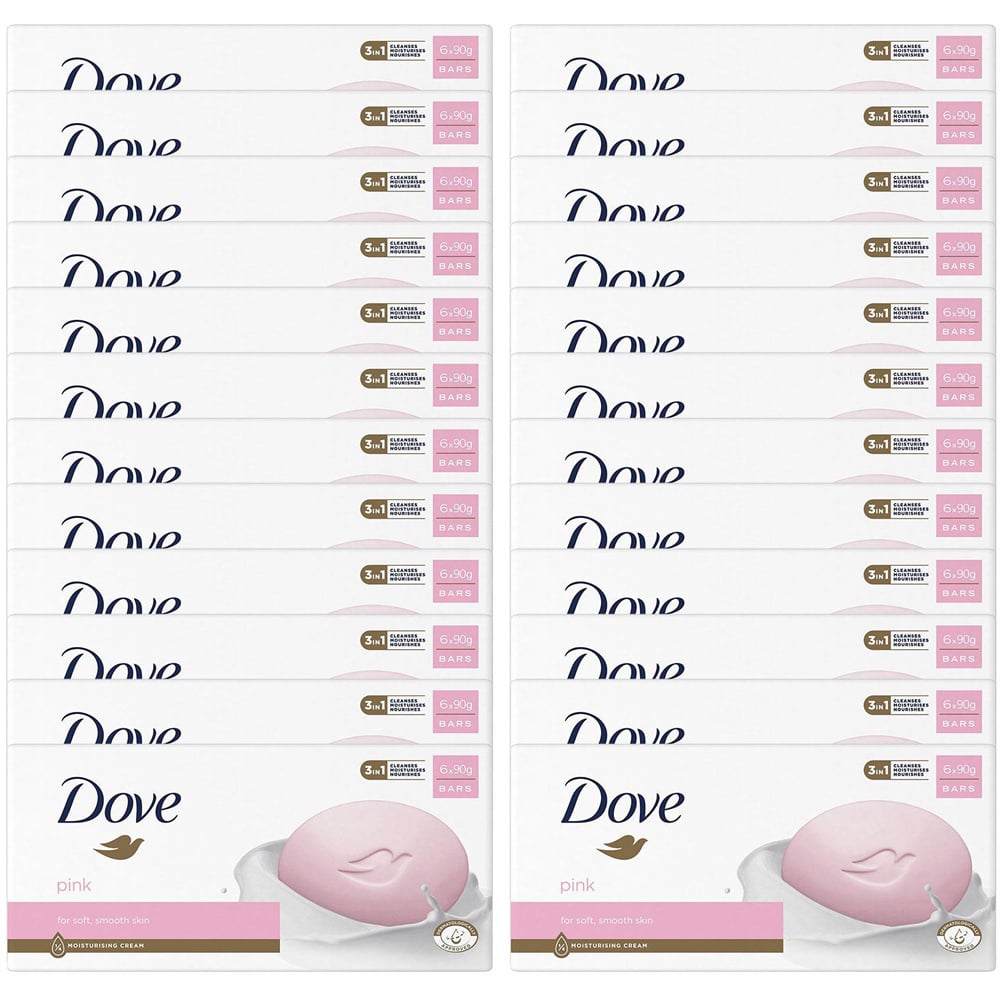Dove Pink Beauty Moisturising Cream Beauty Bar 6 x 90g 24 Pack Image 1