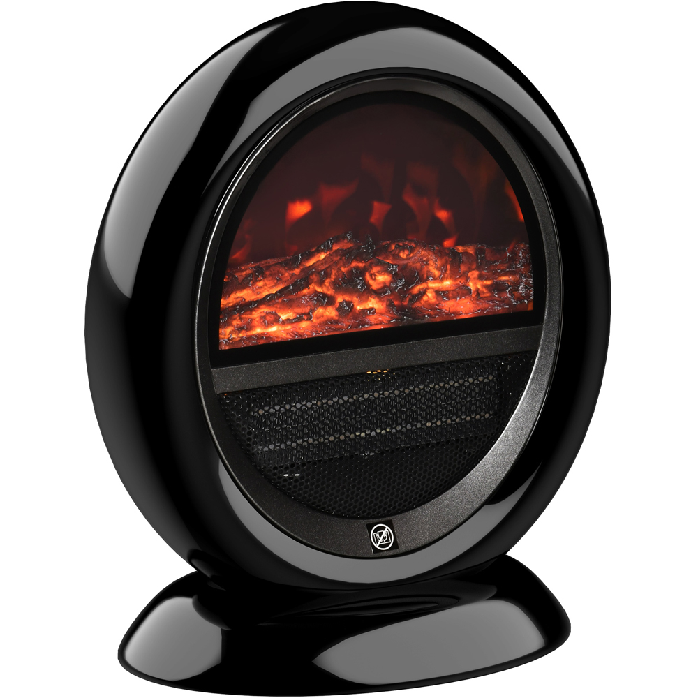 HOMCOM Black Table Top Electric Fireplace Heater with LED Flame and Rotatable Head 1500W Image 1