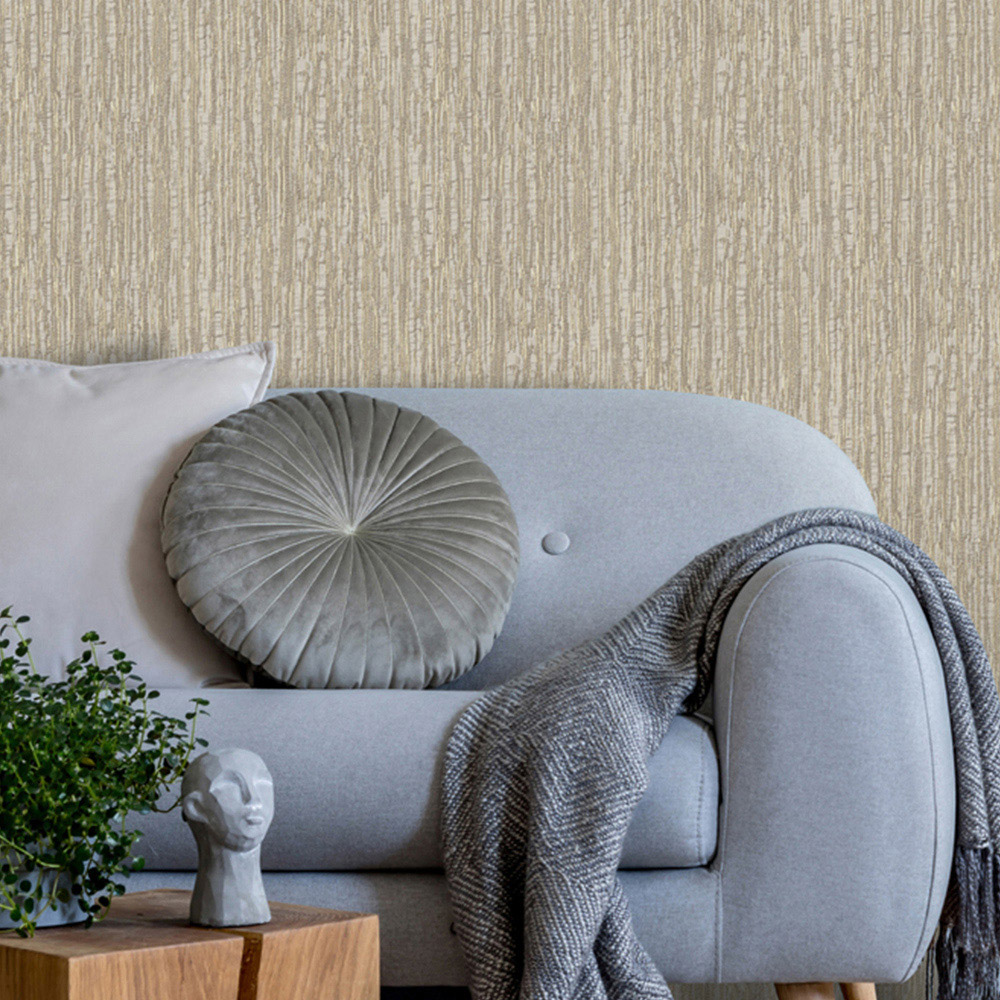 Design ID Embroidered Crushed Silk Gold Wallpaper Image 4