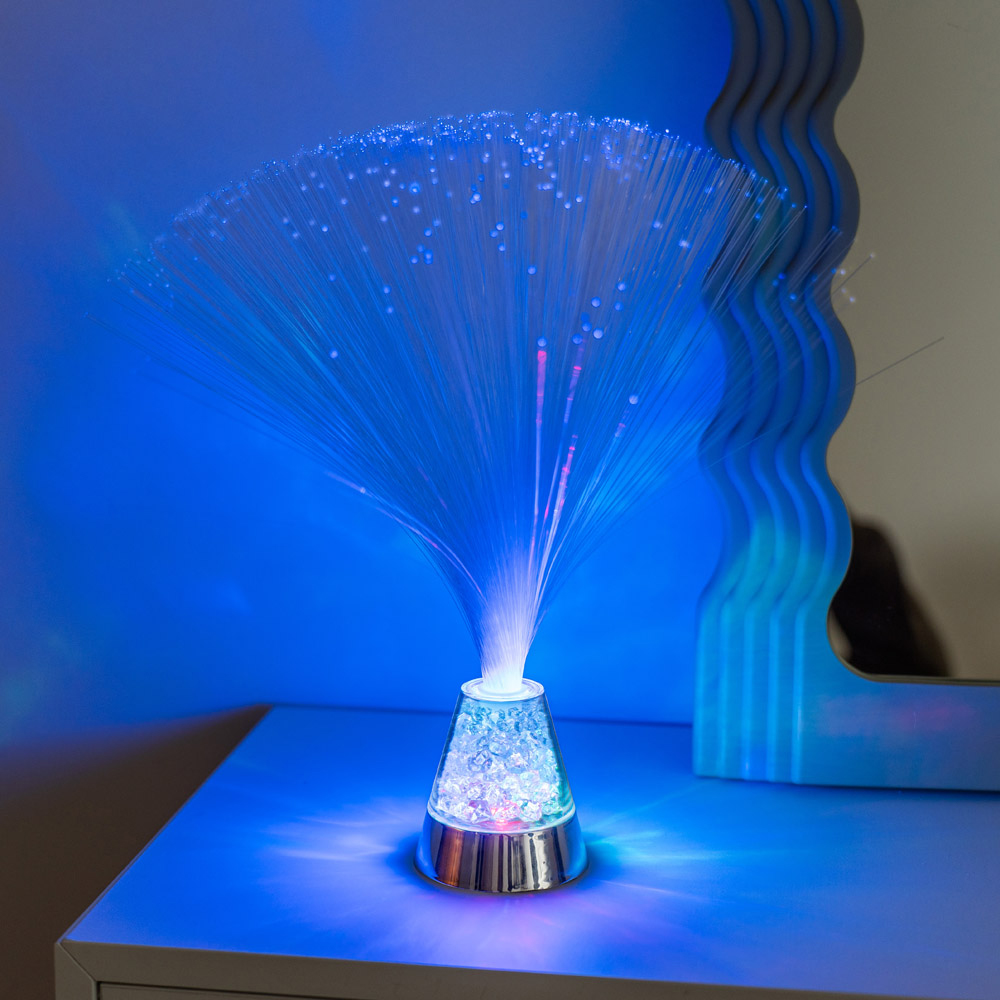 ValueLights Ice Cube Colour Changing LED Fibre Optic Table Lamp Image 2