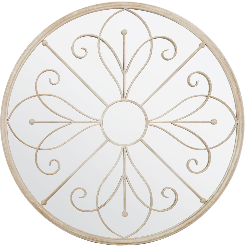 MirrorOutlet Summer Orchid Metal Circular Garden Mirror 90 x 90cm Image 1
