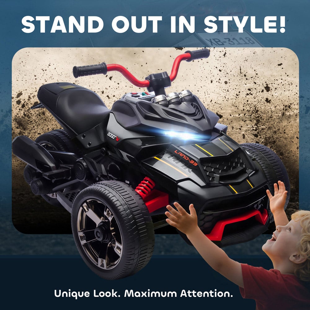 AIYAPLAY Kids Black Ride On Electric ATV Quad Bike 12V Image 7